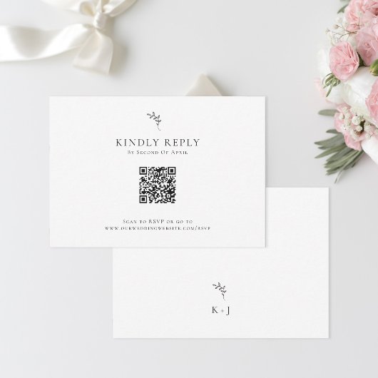 Mariage élégant Monogramme minimum RSVP QR Code