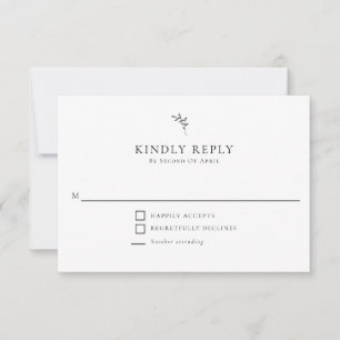 Mariage élégant Monogramme minimum RSVP Répondre a