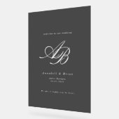 Mariage Élégant Monogramme Noir (Angle)