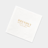 Mariage Elegant Monogramme Noms Gold Foil Napkin (Gauche)