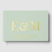 Mariage Élégant Monogramme Vert Sauge (Recto)