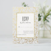 Mariage élégant or et blanc RSVP (Debout devant)