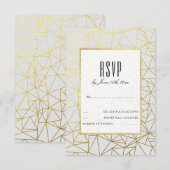 Mariage élégant or et blanc RSVP (Devant / Derrière)