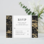 Mariage Elégant Or Et Marbre Noir RSVP (Debout devant)
