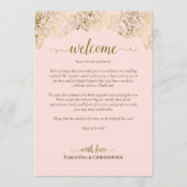 Mariage Élégant Rose & Or : Accueil et Programme (Devant)