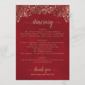 Mariage Élégant Rouge & Or : Accueil & Programme (Dos)