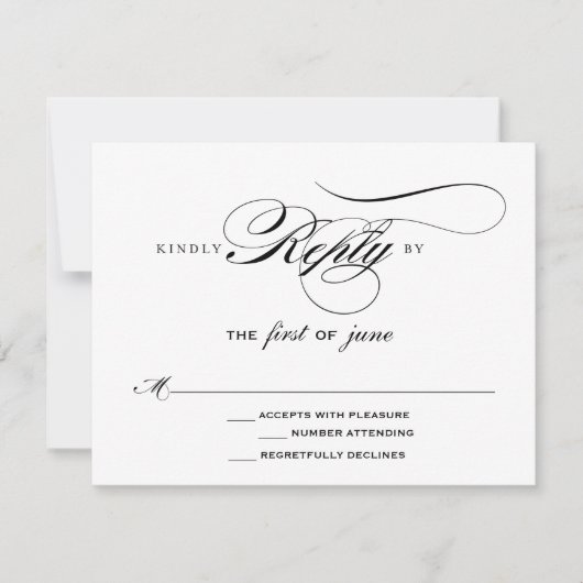 Mariage élégant RSVP (Devant)
