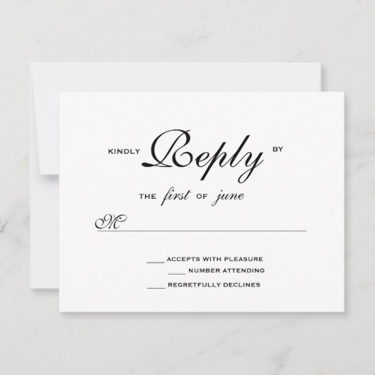 Mariage élégant RSVP (Devant)