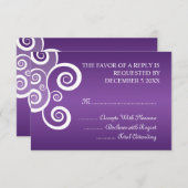 Mariage élégant RSVP blanc perruques violet (Devant / Derrière)