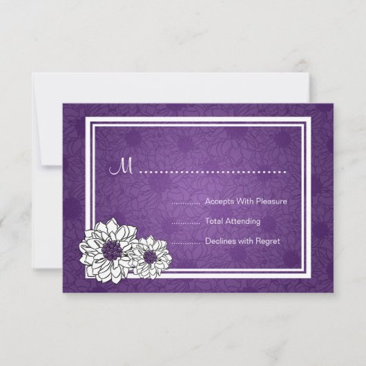 Mariage élégant RSVP Dahlia Floral Purple (Devant)