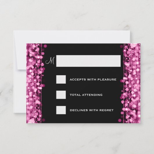 Mariage élégant RSVP Éclat rose (Devant)
