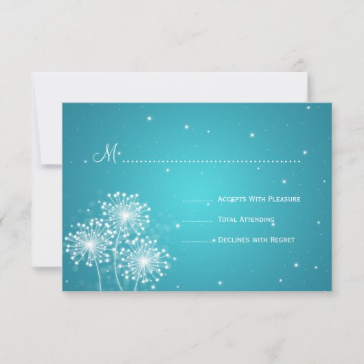 Mariage élégant RSVP Été Étincelle Turquoise (Devant)