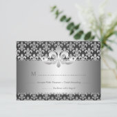 Mariage élégant RSVP Fleur De Lis Noir (Debout devant)