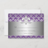 Mariage élégant RSVP Fleur De Lis Violet (Devant)