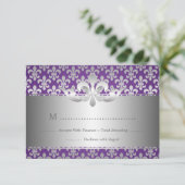 Mariage élégant RSVP Fleur De Lis Violet (Debout devant)