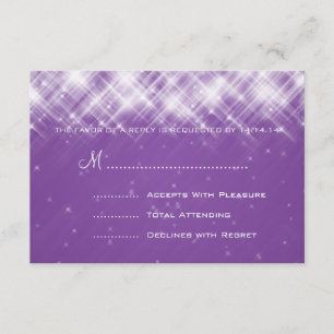 Mariage élégant RSVP Glamour Étincelles pourpre