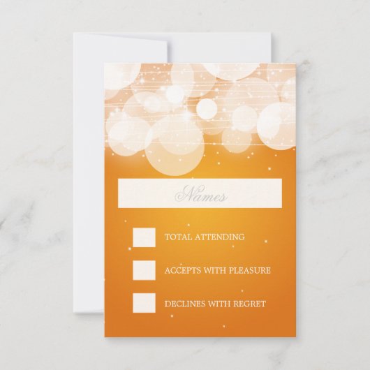 Mariage élégant RSVP Glow & Sparkle Orange (Devant)