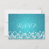 Mariage élégant RSVP Hiver Étincelle Bleu (Dos)