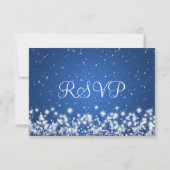 Mariage élégant RSVP Hiver Étincelle Bleu (Dos)