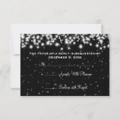 Mariage élégant RSVP Hiver Étincelle Noire (Devant)
