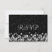 Mariage élégant RSVP Hiver Étincelle Noire (Dos)