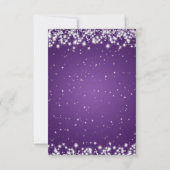 Mariage élégant RSVP Hiver Étincelle Violet (Dos)