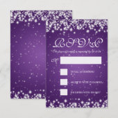 Mariage élégant RSVP Hiver Étincelle Violet (Devant / Derrière)