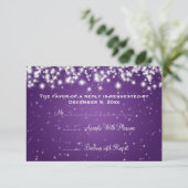 Mariage élégant RSVP Hiver Étincelle Violet (Debout devant)