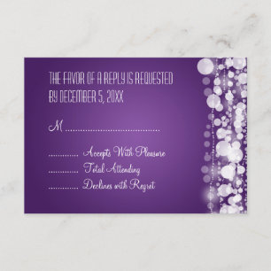 Mariage élégant RSVP pourpre émaillé