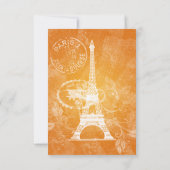 Mariage élégant RSVP Romantique Paris Orange (Dos)