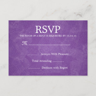 Mariage élégant RSVP Romantique Paris violet
