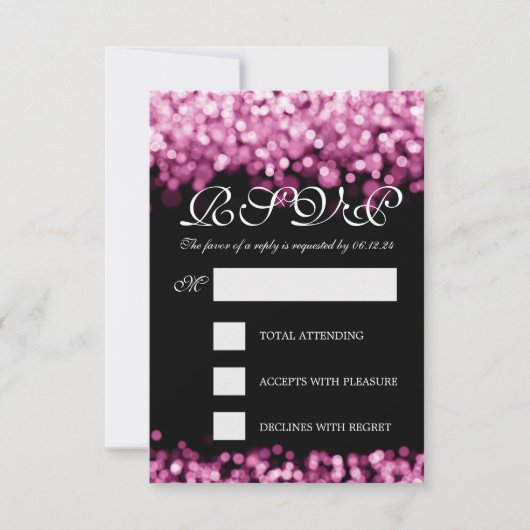 Mariage élégant RSVP rose pourpre (Devant)