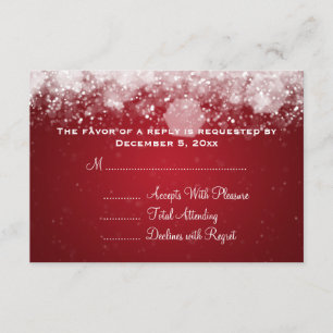 Mariage élégant RSVP Sparkling nuit rouge