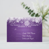 Mariage élégant RSVP Sparkling nuit violet (Debout devant)