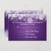 Mariage élégant RSVP Sparkling nuit violet (Devant / Derrière)