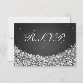 Mariage élégant RSVP Star Sparkle Black (Dos)
