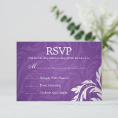 Mariage élégant RSVP Tourbillonnant Flourish viole (Debout devant)