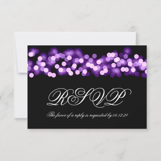 Mariage élégant RSVP violet Hollywood Glam (Dos)