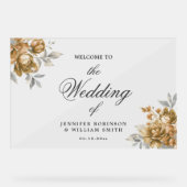Mariage élégant script floral rustique naturel or  (Recto)