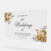 Mariage élégant script floral rustique naturel or  (Angle)