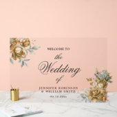 Mariage élégant script floral rustique naturel or  (Mariage)