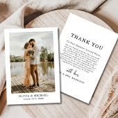 Mariage Elegant Script Photo Carte de remerciement