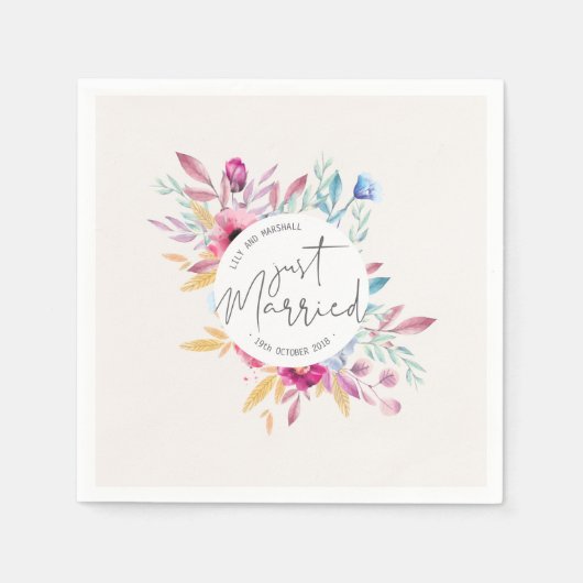 Mariage élégant | Serviette en papier (Devant)