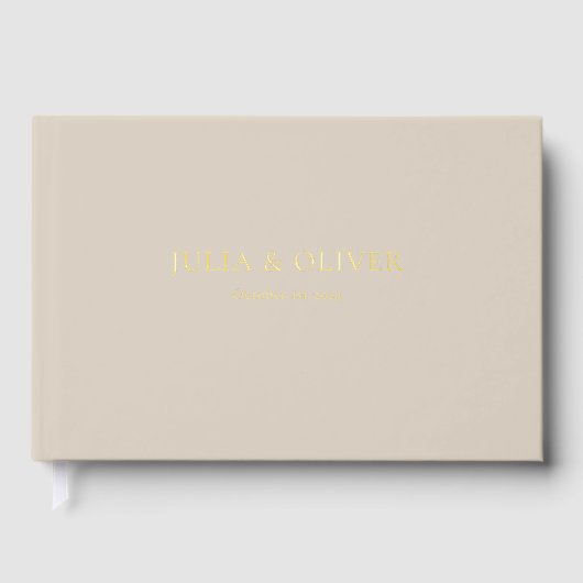 Mariage Élégant Simple | Design de Feuille de Lin (Recto)