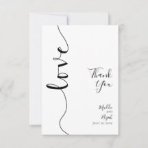 Mariage, Élégant, Simple, Script, Merci