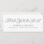 Mariage élégant Trouvez votre carte en-tête de siè (Devant)