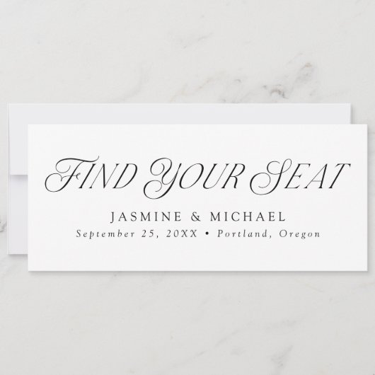 Mariage élégant Trouvez votre carte en-tête de siè (Devant)