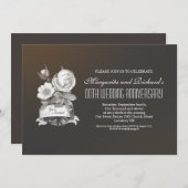mariage élégant vintage invitations anniversaire (Devant / Derrière)