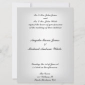 Mariage élégant White Red Hearts Grande Invitation (Dos)