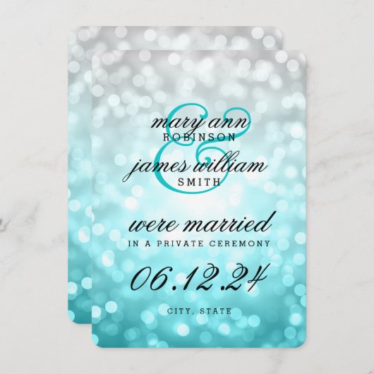 Mariage Elopement Faire-part Beach Ombre Lumières (Devant / Derrière)